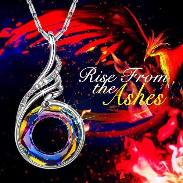 81qOztwm12L._AC_SL1500.jpg "Rise From the Ashes Phoenix Necklace Made with Crystals from Austria, 18"+2" Necklace, Packaged with Jewelry Box, Birthday Gift for Women, Symbol of Luck and Renewal