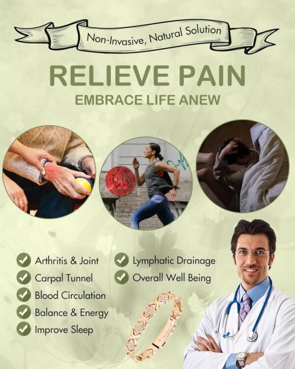 81ufnjapYNL._AC_SL1500.jpg Pure Copper Bracelets for Women, Ultra Strength Magnetic Therapy Bracelet for Pain Relief with Neodymium Magnets & Sparkling Cubic Zirconia, Adjustable, Infinite Clover Jewelry