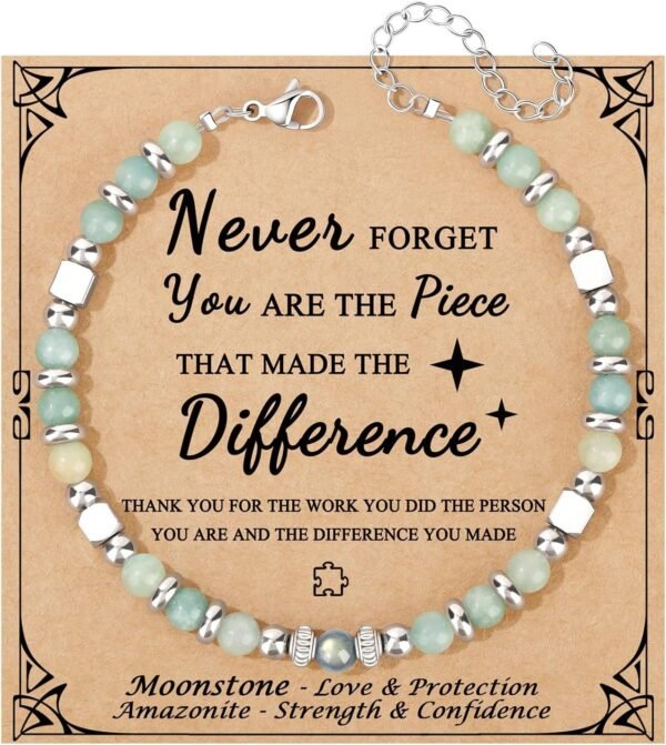 Amazonite Colorful Imperial Jasper Stainless Steel Beads Bracelets, Graduation Mothers Day Christmas Birthday Gifts for Her Women