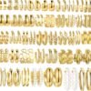 91mfgvL2I7L._AC_SL1500.jpg 42 Pairs Gold Hoop Earrings Set for Women, Fashion Chunky Pearl Earrings Multipack Twisted Statement Earring Pack, Hypoallergenic Small Big Hoops Earrings for Birthday Party