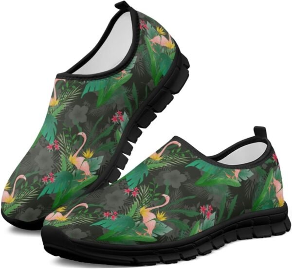 Boho Lightweight Slip On Walking Shoes for Women Breathable Round Toe Women Cute Loafer Shoes No Laces Flat Barefoot