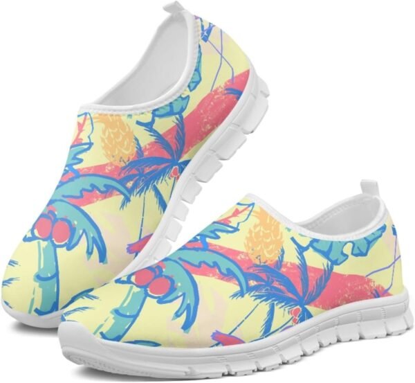 Boho Lightweight Slip On Walking Shoes for Women Breathable Round Toe Women Cute Loafer Shoes No Laces Flat Barefoot