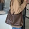 Hobo Bags for Women, Ultra Soft Foldable Vegan Leather Shoulder Handbag, Stylish Slouchy Tote Purses