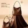Hobo Crossbody Bags for Women Designer Faux Leather Hobo Handbags Retro Large Size Shoulder Bag Bucket Purse