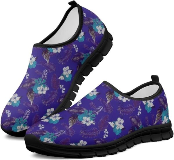 Boho Lightweight Slip On Walking Shoes for Women Breathable Round Toe Women Cute Loafer Shoes No Laces Flat Barefoot