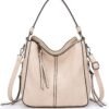 Hobo Crossbody Bags for Women Designer Faux Leather Hobo Handbags Retro Large Size Shoulder Bag Bucket Purse