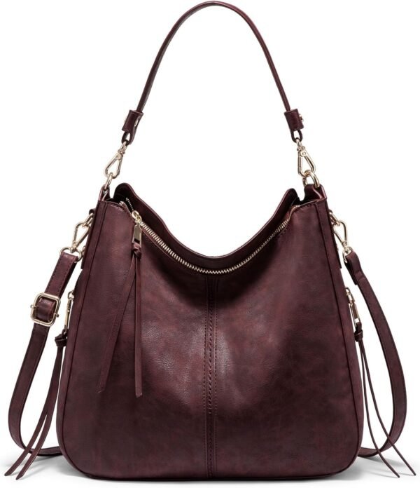 Hobo Crossbody Bags for Women Designer Faux Leather Hobo Handbags Retro Large Size Shoulder Bag Bucket Purse