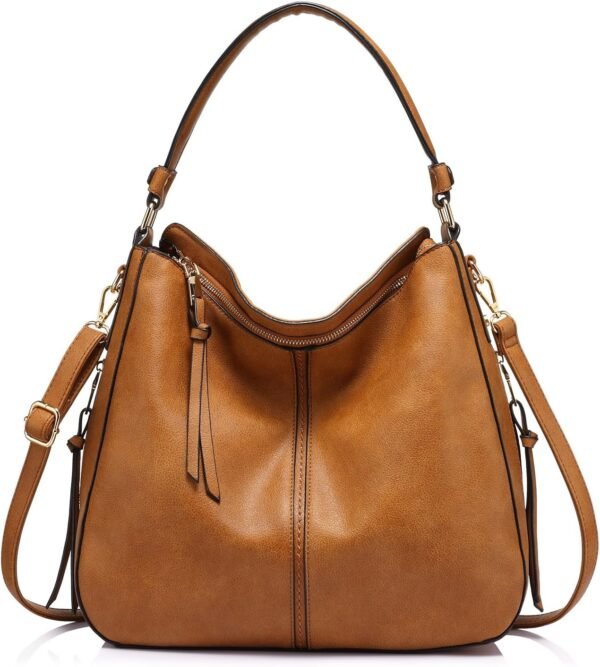 Hobo Crossbody Bags for Women Designer Faux Leather Hobo Handbags Retro Large Size Shoulder Bag Bucket Purse