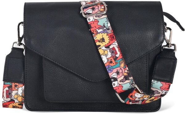 81BIE8e7ayL._AC_SL1500.jpg Leather Flapover Crossbody Handbag Purse for Women with Adjustable Strap & Overflap Snap Closure Tote/Bag