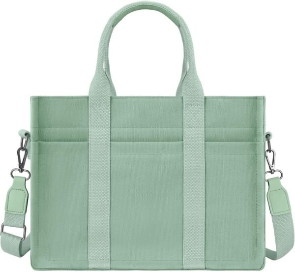 81z5ZVB9cjL._AC_SL1500.jpg Canvas Tote Bag for Women with Zipper Closure & Individual Compartments for Work College for Teacher & Nurse