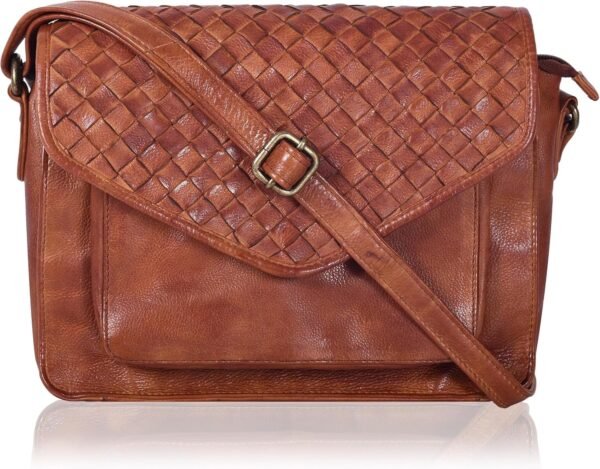 91dUPLhwiSL._AC_SL1500.jpg Leather Flapover Crossbody Handbag Purse for Women with Adjustable Strap & Overflap Snap Closure Tote/Bag